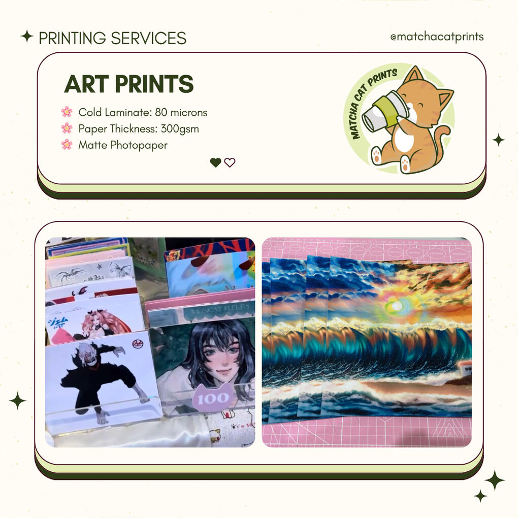 Matcha Cat Prints